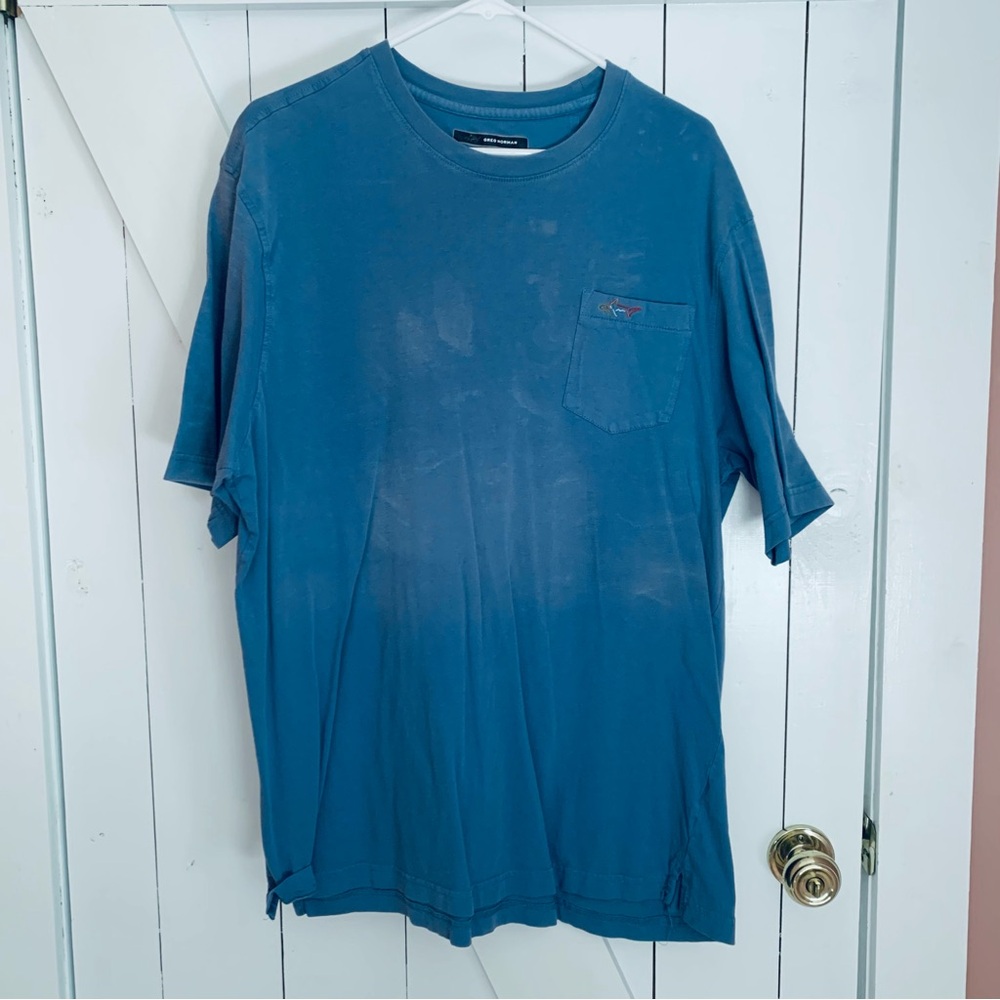 Men's Distressed T-Shirt Crew Neck Short Sleeve T-Shirt Tee Blue